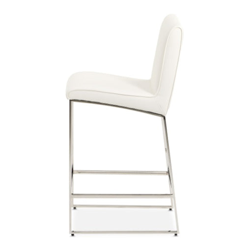 AICO Furniture State St.Counter Height Chair in Glossy White - Visions in Furniture (La Mirada, CA)