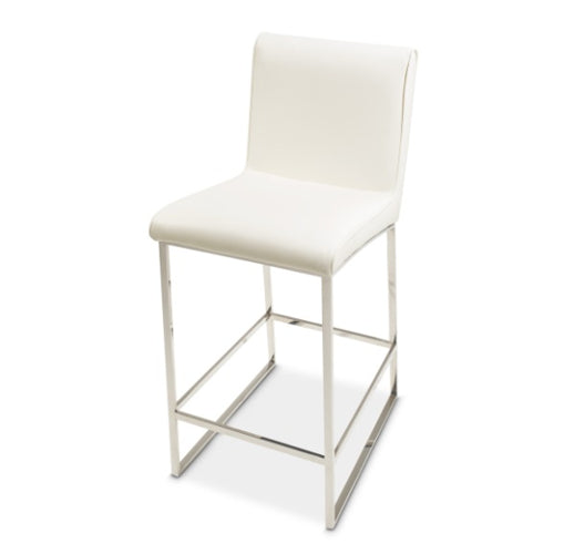 AICO Furniture State St.Counter Height Chair in Glossy White - Visions in Furniture (La Mirada, CA)