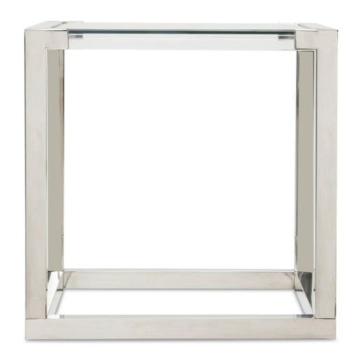 AICO Furniture State St. Square End Table in Stainless Steel - Visions in Furniture (La Mirada, CA)