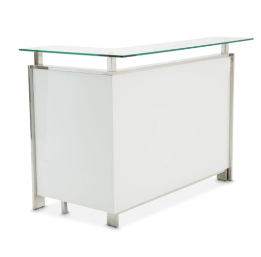 AICO Furniture State St. Bar Table in Glossy White - Visions in Furniture (La Mirada, CA)