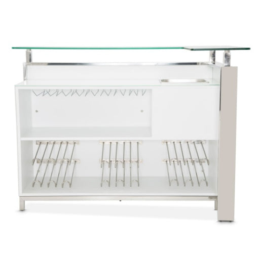 AICO Furniture State St. Bar Table in Glossy White - Visions in Furniture (La Mirada, CA)