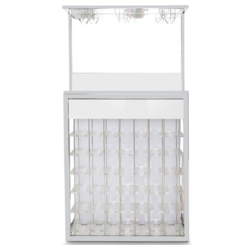 AICO Furniture State St. Wall Bar in Glossy White - Visions in Furniture (La Mirada, CA)