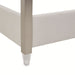 AICO Penthouse/Lanterna King Canopy Channel Tufted Upholstered Bed in Silver Mist - Visions in Furniture (La Mirada, CA)