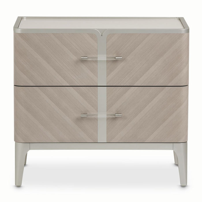AICO Lanterna Nightstand in Silver Mist - Visions in Furniture (La Mirada, CA)