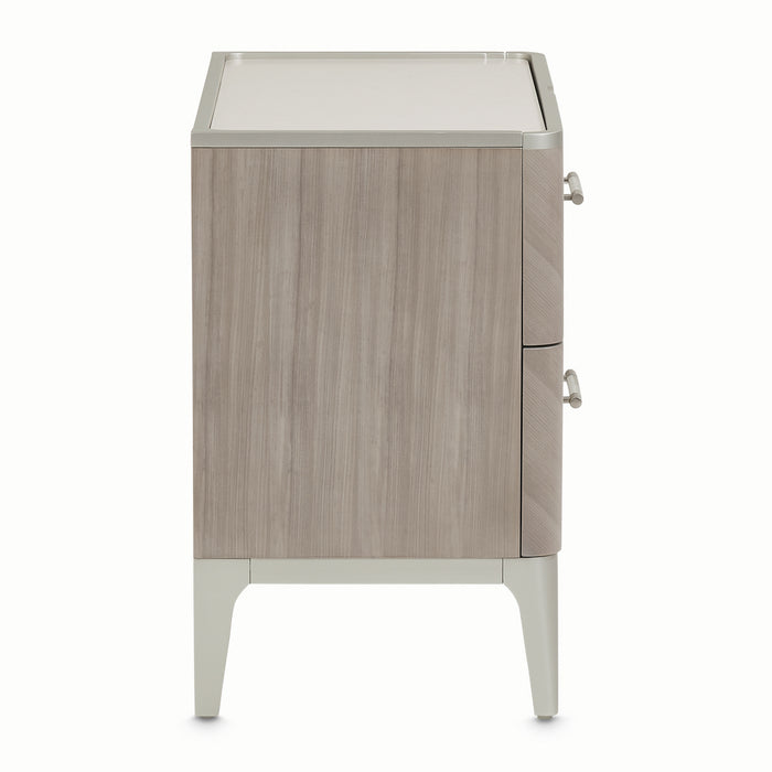 AICO Lanterna Nightstand in Silver Mist - Visions in Furniture (La Mirada, CA)