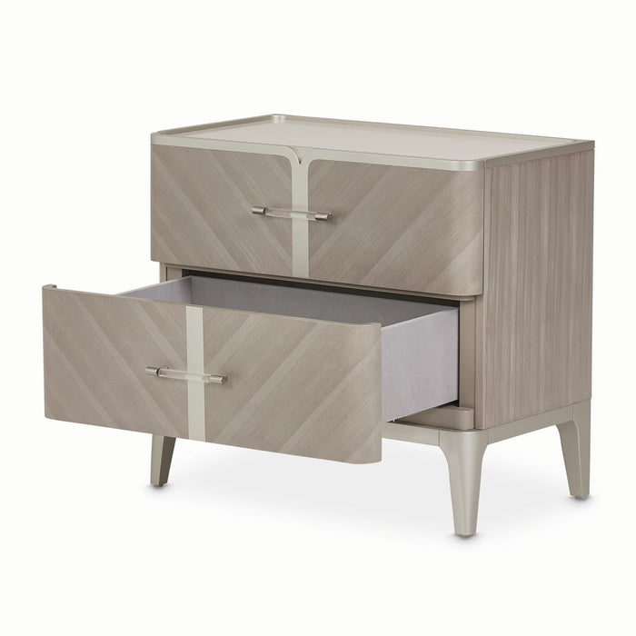 AICO Lanterna Nightstand in Silver Mist - Visions in Furniture (La Mirada, CA)
