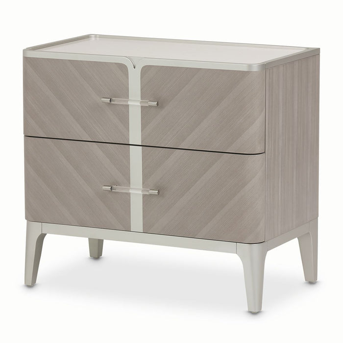 AICO Lanterna Nightstand in Silver Mist - Visions in Furniture (La Mirada, CA)