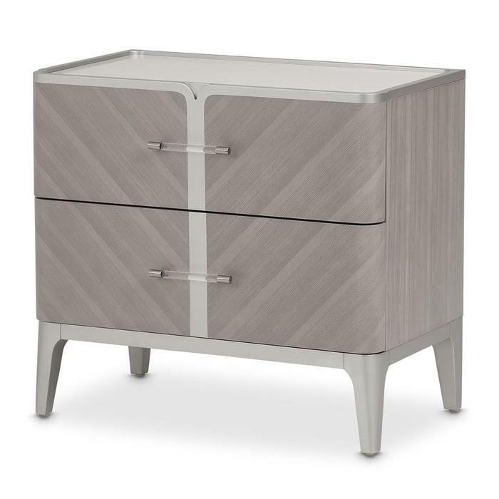 AICO Lanterna Nightstand in Silver Mist - Visions in Furniture (La Mirada, CA)