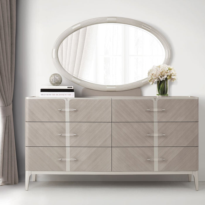 AICO Lanterna Dresser Mirror in Silver Mist - Visions in Furniture (La Mirada, CA)