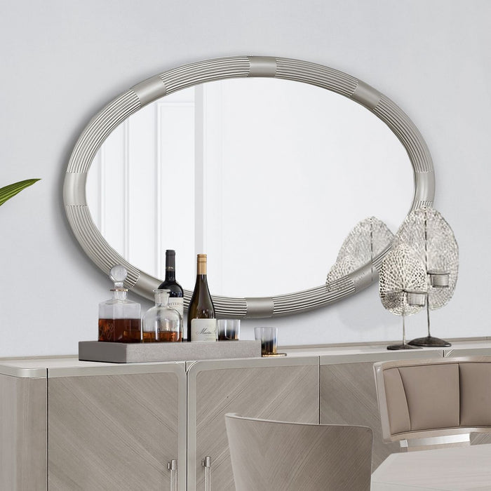 AICO Lanterna Sideboard Mirror in Silver Mist - Visions in Furniture (La Mirada, CA)