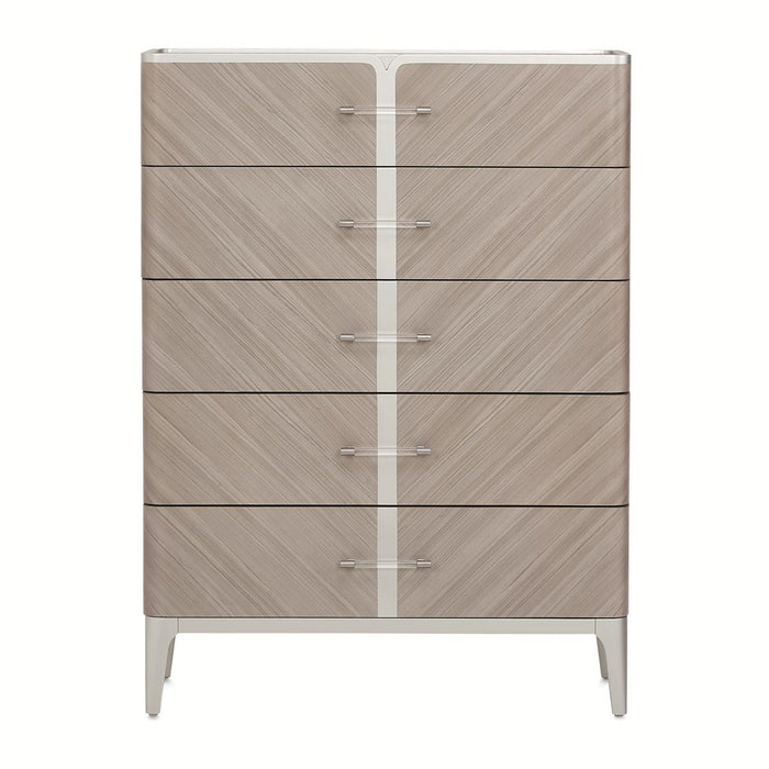 AICO Lanterna Highboy Chest in Silver Mist - Visions in Furniture (La Mirada, CA)
