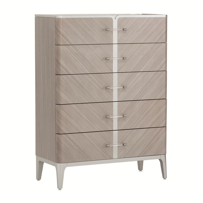 AICO Lanterna Highboy Chest in Silver Mist - Visions in Furniture (La Mirada, CA)