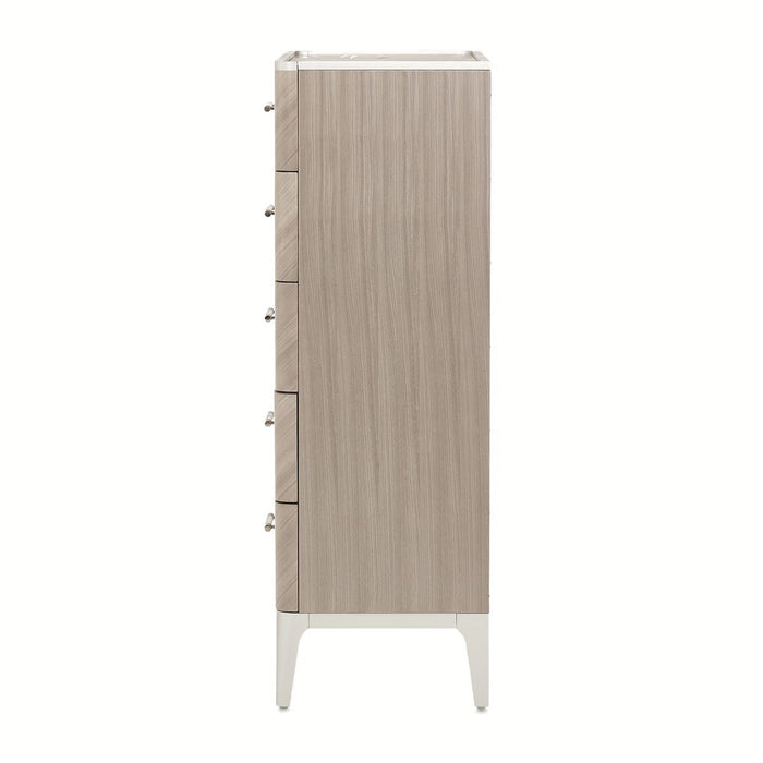 AICO Lanterna Highboy Chest in Silver Mist - Visions in Furniture (La Mirada, CA)