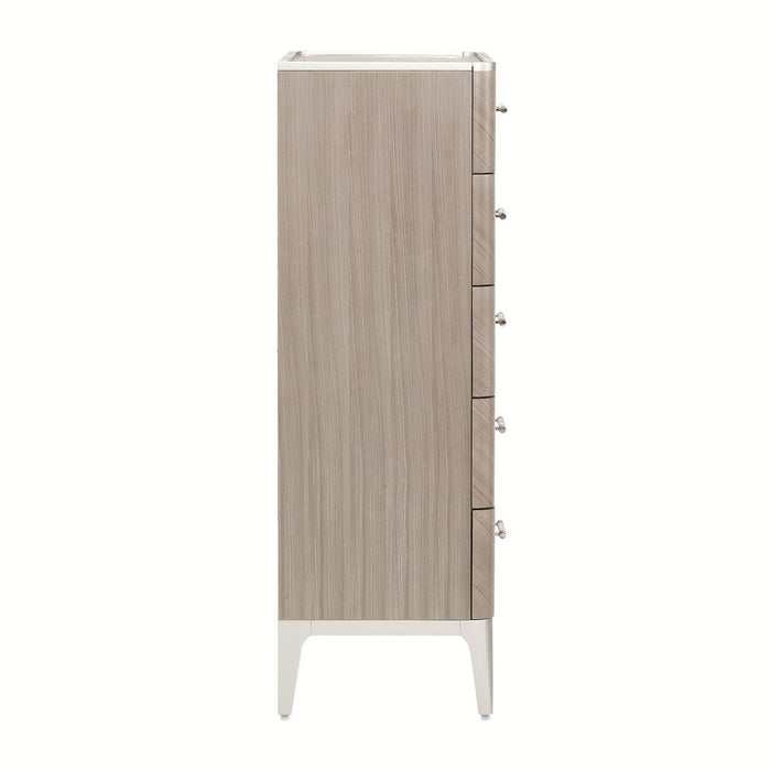 AICO Lanterna Highboy Chest in Silver Mist - Visions in Furniture (La Mirada, CA)