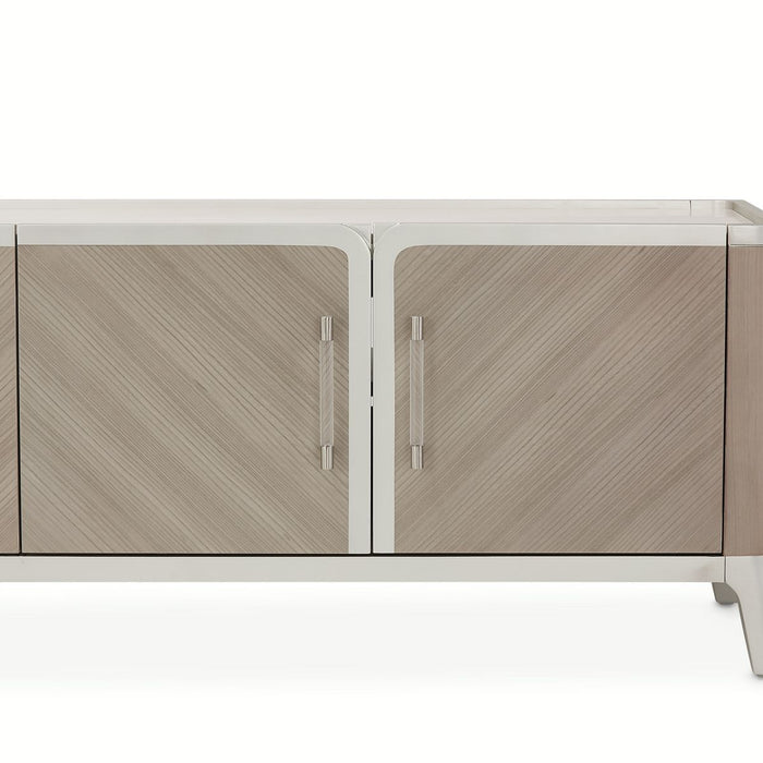 AICO Lanterna Media Cabinet in Silver Mist - Visions in Furniture (La Mirada, CA)