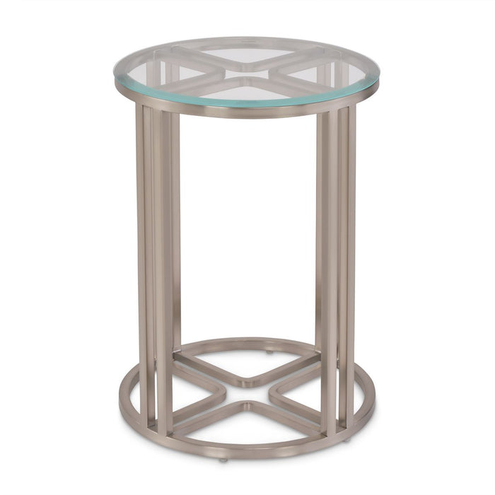 AICO Lanterna Chairside Table in Silver Mist - Visions in Furniture (La Mirada, CA)