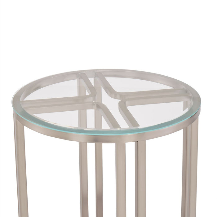 AICO Lanterna Chairside Table in Silver Mist - Visions in Furniture (La Mirada, CA)