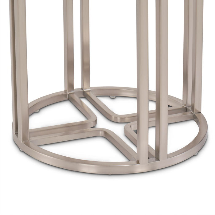 AICO Lanterna Chairside Table in Silver Mist - Visions in Furniture (La Mirada, CA)