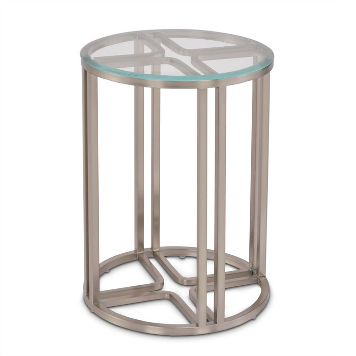 AICO Lanterna Chairside Table in Silver Mist - Visions in Furniture (La Mirada, CA)