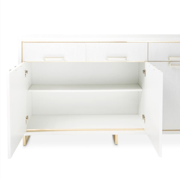 AICO Furniture Palm Gate Sideboard in Cloud White - Visions in Furniture (La Mirada, CA)