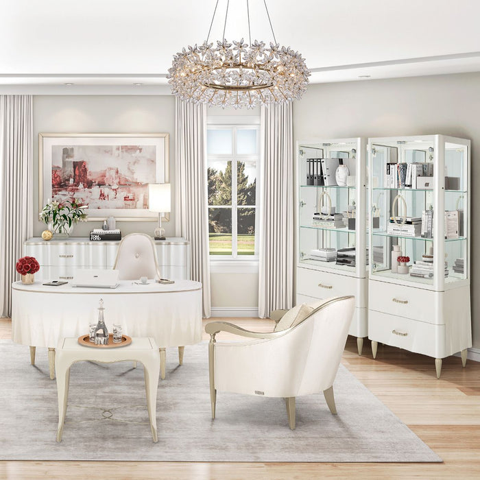 AICO London Place Display Cabinet in Creamy Pearl - Visions in Furniture (La Mirada, CA)