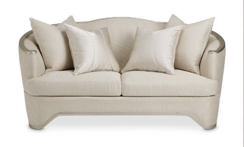 Aico London Place Loveseat in Light Champagne - Visions in Furniture (La Mirada, CA)