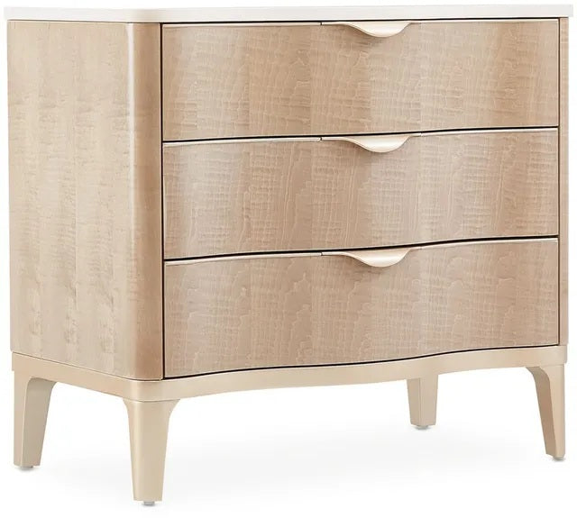 AICO Malibu Crest 3 Drawer Nightstand in Blush - Visions in Furniture (La Mirada, CA)