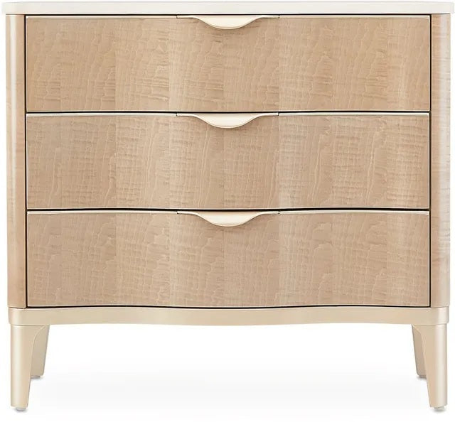AICO Malibu Crest 3 Drawer Nightstand in Blush - Visions in Furniture (La Mirada, CA)