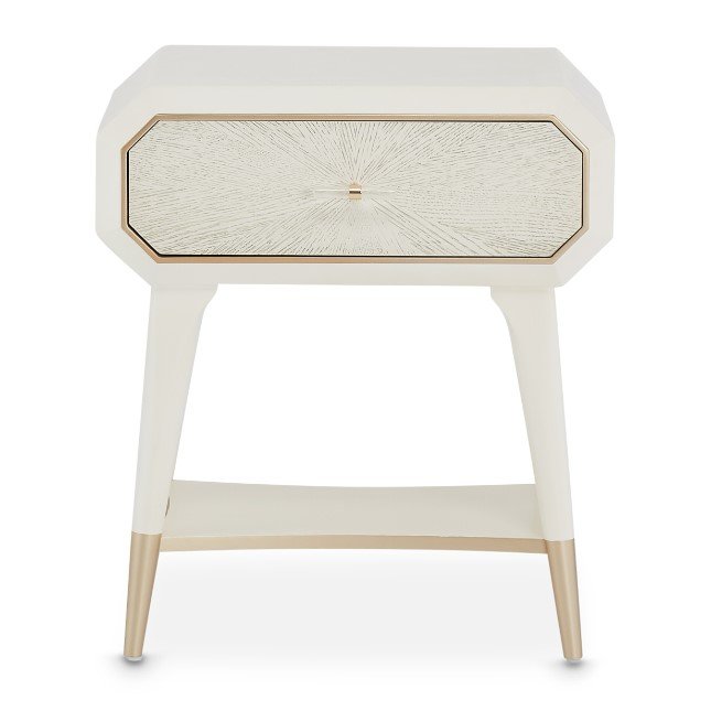 AICO La Rachelle Nightstand/End Table 1 Drawer in Medium Champagne - Visions in Furniture (La Mirada, CA)