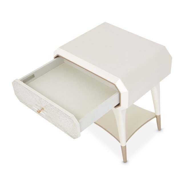 AICO La Rachelle Nightstand/End Table 1 Drawer in Medium Champagne - Visions in Furniture (La Mirada, CA)