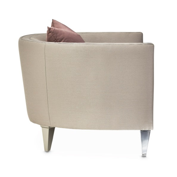 AICO Furniture Linea Matching Chair Metallic in Silver Mist - Visions in Furniture (La Mirada, CA)