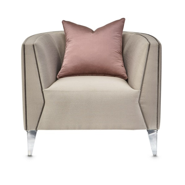 AICO Furniture Linea Matching Chair Metallic in Silver Mist - Visions in Furniture (La Mirada, CA)