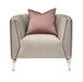 AICO Furniture Linea Matching Chair Metallic in Silver Mist - Visions in Furniture (La Mirada, CA)