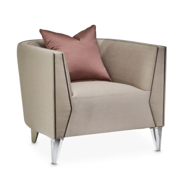 AICO Furniture Linea Matching Chair Metallic in Silver Mist - Visions in Furniture (La Mirada, CA)