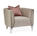 AICO Furniture Linea Matching Chair Metallic in Silver Mist - Visions in Furniture (La Mirada, CA)