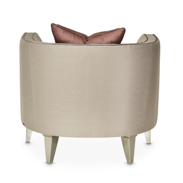 AICO Furniture Linea Matching Chair Metallic in Silver Mist - Visions in Furniture (La Mirada, CA)