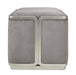 AICO Furniture Linea Linea Ottoman Gray Pearl in Silver Mist - Visions in Furniture (La Mirada, CA)