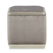 AICO Furniture Linea Linea Ottoman Gray Pearl in Silver Mist - Visions in Furniture (La Mirada, CA)