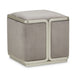 AICO Furniture Linea Linea Ottoman Gray Pearl in Silver Mist - Visions in Furniture (La Mirada, CA)