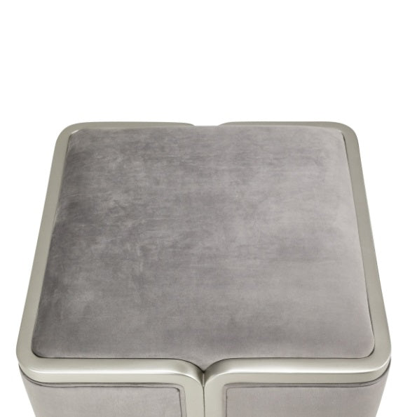 AICO Furniture Linea Linea Ottoman Gray Pearl in Silver Mist - Visions in Furniture (La Mirada, CA)