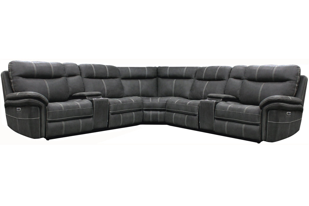 Parker Living Mason - Charcoal 7 Piece Modular Power Reclining Sectional with Power Adjustable Headrests