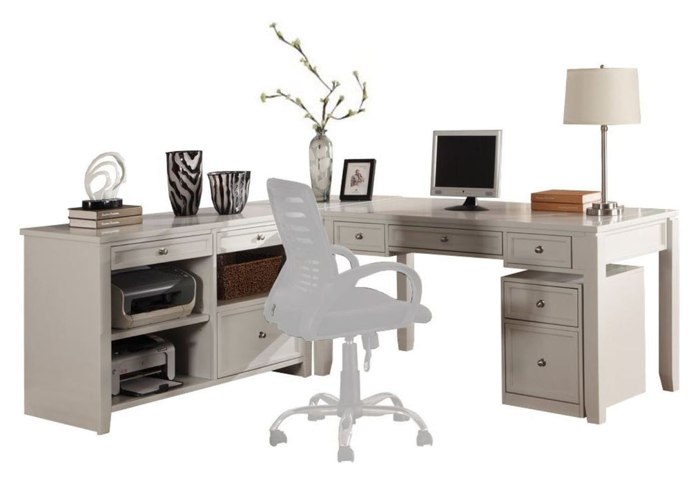 Parker House Boca L Shape Desk with Credenza and Lateral File