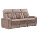 Parker Living Equinox - Mushroom Power Reclining Sofa with Drop Down Table