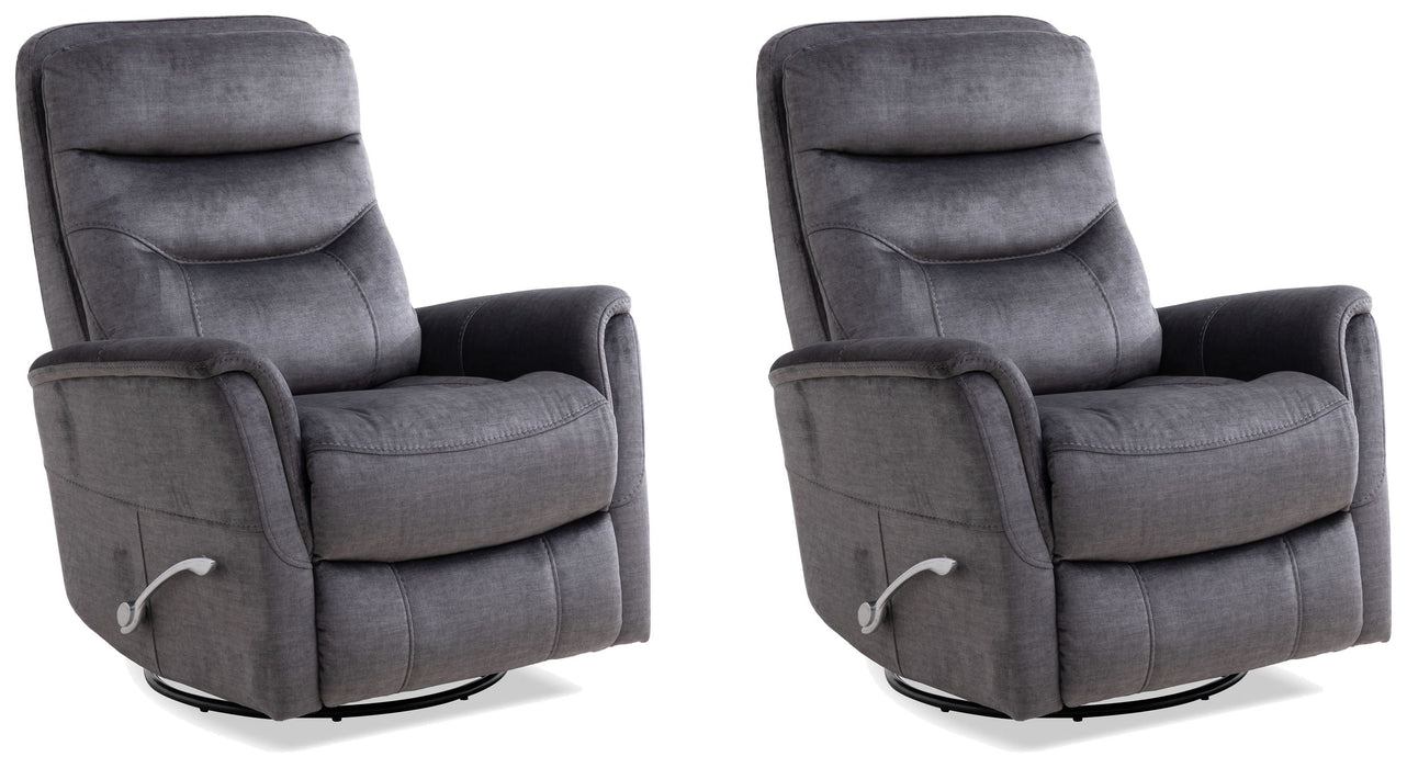 Parker Living Gemini - Capri Charcoal Swivel Glider Recliner Two Pack