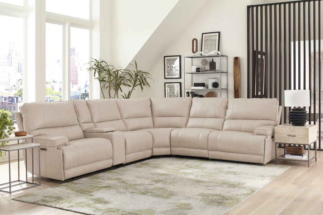 Parker Living Whitman - Verona Linen - Powered By Freemotion 6 Piece Modular Power Reclining Sectional with Power Adjustable Headrests