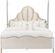 AICO Malibu Crest Queen Scalloped Poster Bed in Chardonnay - Visions in Furniture (La Mirada, CA)