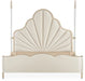AICO Malibu Crest Queen Scalloped Poster Bed in Chardonnay - Visions in Furniture (La Mirada, CA)