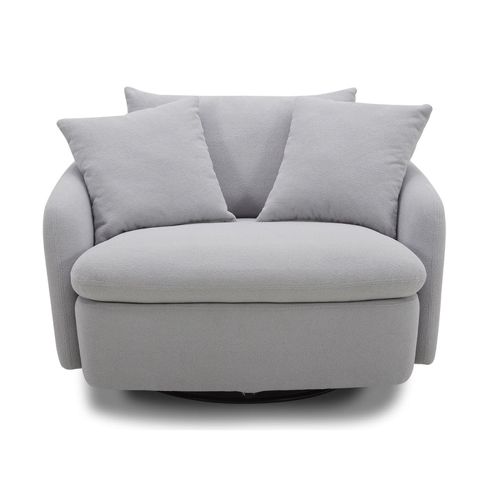 Parker Living Boomer - Dove Grey Large Swivel Chair with 2 Toss Pillows
