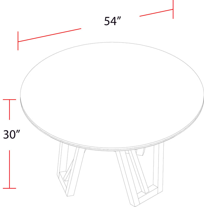 Parker House Pure Modern Dining 54 In. Round Table with Wood Base