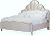 AICO Malibu Crest Queen Scalloped Panel Bed in Chardonnay - Visions in Furniture (La Mirada, CA)